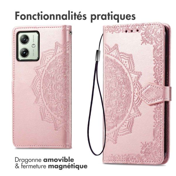 iMoshion Etui de téléphone portefeuille Mandala Motorola Moto G54 - Rose Dorée