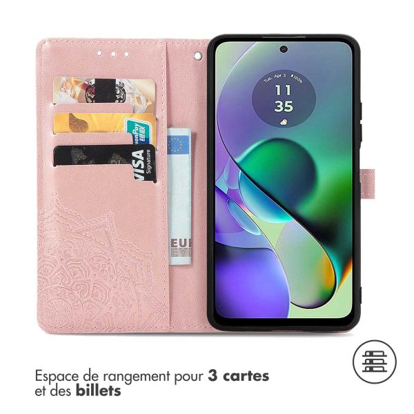 iMoshion Etui de téléphone portefeuille Mandala Motorola Moto G54 - Rose Dorée