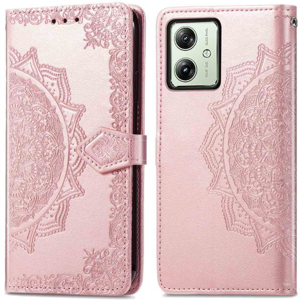 iMoshion Etui de téléphone portefeuille Mandala Motorola Moto G54 - Rose Dorée