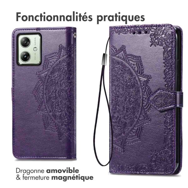 imoshion Etui de téléphone portefeuille Mandala Motorola Moto G54 - Violet