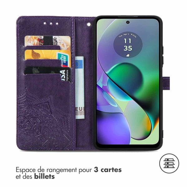 imoshion Etui de téléphone portefeuille Mandala Motorola Moto G54 - Violet