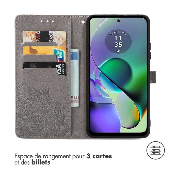 iMoshion Etui de téléphone portefeuille Mandala Motorola Moto G54 - Gris