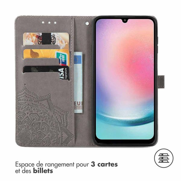 imoshion Etui de téléphone portefeuille Mandala Samsung Galaxy A25 (5G) - Gris