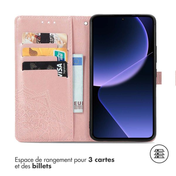 imoshion Etui de téléphone portefeuille Mandala Xiaomi 13T / 13T Pro - Rose Dorée