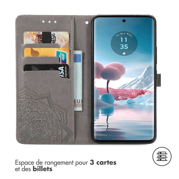 iMoshion Etui de téléphone portefeuille Mandala Motorola Edge 40 Neo - Gris