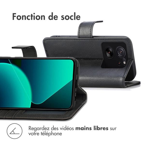 iMoshion Étui de téléphone portefeuille Luxe Xiaomi 13T / 13T Pro - Noir