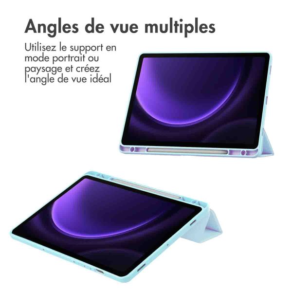 imoshion Coque tablette rigide Trifold iPad Samsung Tab S9 FE 10.9 pouces / Tab S9 11.0 pouces - Bleu clair