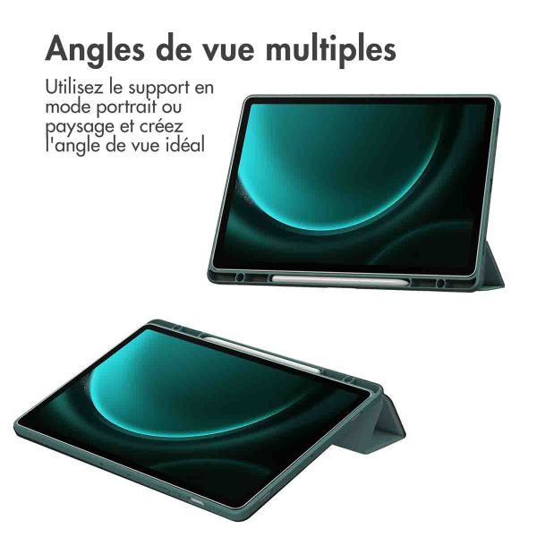 imoshion Coque tablette rigide Trifold Samsung Tab S9 FE Plus / Tab S9 Plus 12.4 pouces - Vert