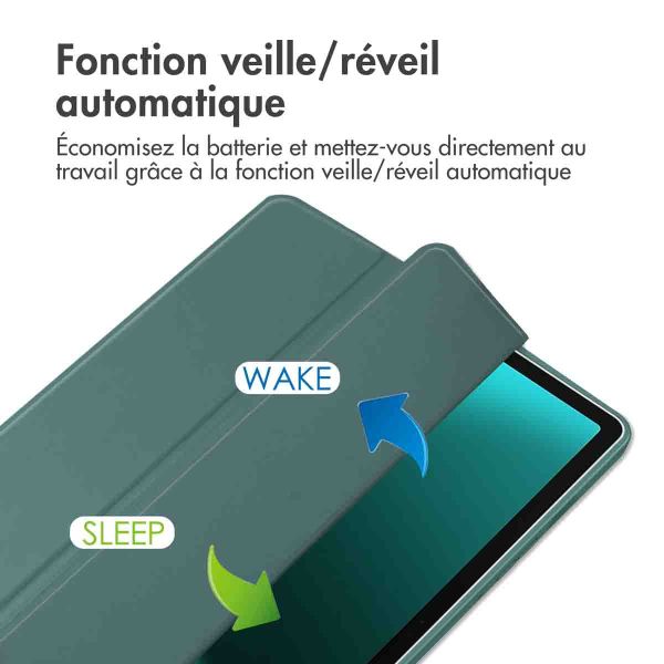 imoshion Coque tablette rigide Trifold Samsung Tab S9 FE Plus / Tab S9 Plus 12.4 pouces - Vert