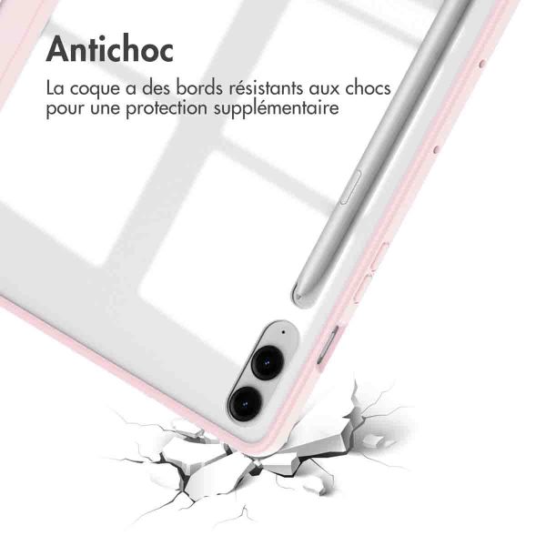 imoshion Coque tablette rigide Trifold Samsung Tab S9 FE Plus / Tab S9 Plus 12.4 pouces - Rose