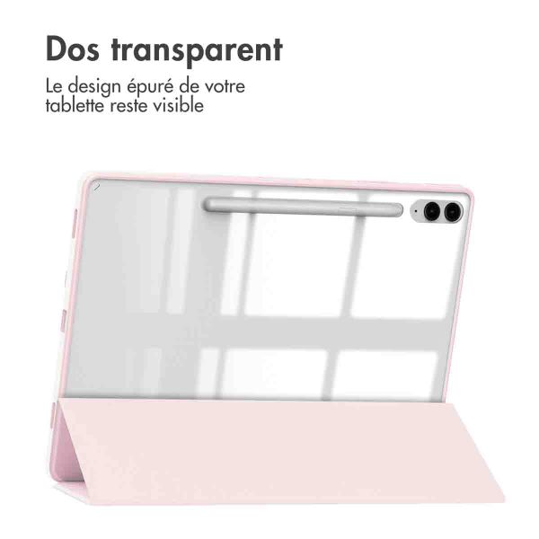 imoshion Coque tablette rigide Trifold Samsung Tab S9 FE Plus / Tab S9 Plus 12.4 pouces - Rose