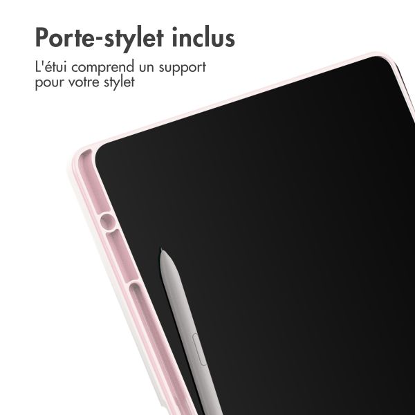 imoshion Coque tablette rigide Trifold Samsung Tab S9 FE Plus / Tab S9 Plus 12.4 pouces - Rose