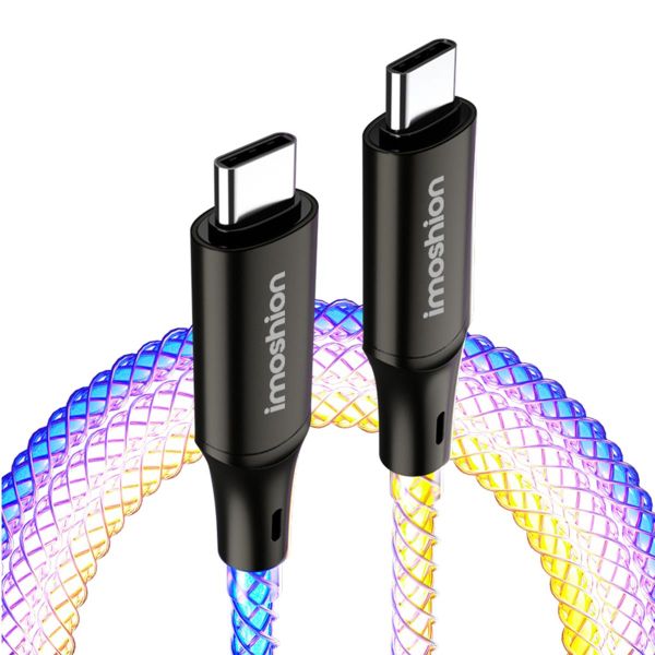 imoshion Câble de charge rapide lumineux RGB - USB-C vers USB-C - 1 mètre