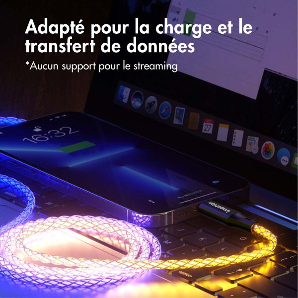 imoshion Câble de charge rapide lumineux RGB - USB-A vers Lightning - 1 mètre