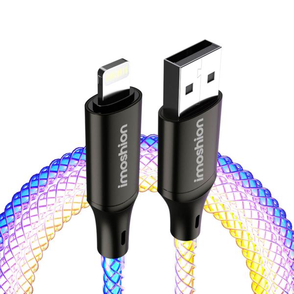 imoshion Câble de charge rapide lumineux RGB - USB-A vers Lightning - 2 mètres