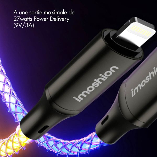 imoshion Câble de charge rapide lumineux RGB - USB-C vers Lightning - 2 mètres