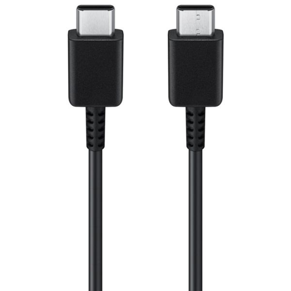 Samsung Original câble USB-C vers USB-C - 1 mètre - 25 Watt - Noir + Original l'Adapteur de charge radpide USB-C emballage d'usine - 25 Watt - Noir