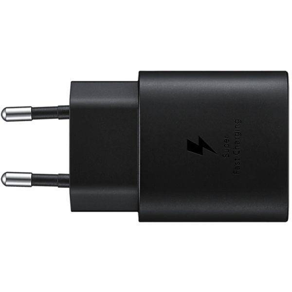 Samsung Original câble USB-C vers USB-C - 1 mètre - 25 Watt - Noir + Original l'Adapteur de charge radpide USB-C emballage d'usine - 25 Watt - Noir