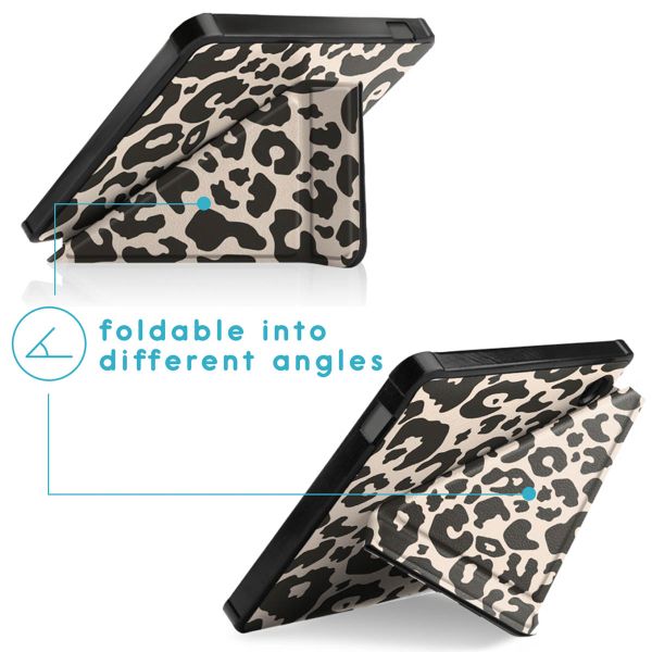 iMoshion Étui de liseuse portefeuille design Pliable Kobo Libra 2 / Tolino Vision 6 - Leopard