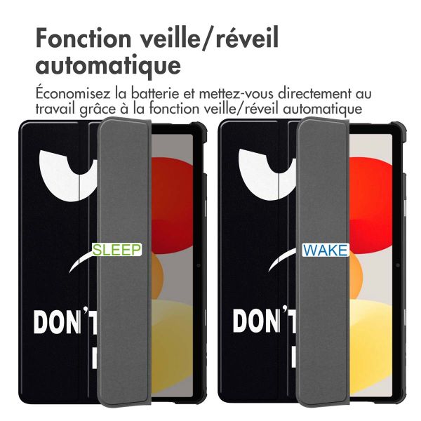 iMoshion Coque tablette Trifold Xiaomi Redmi Pad SE - Don't touch