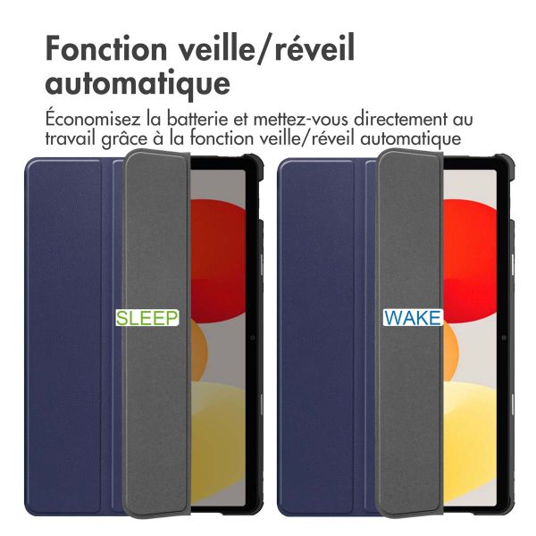 iMoshion Coque tablette Trifold Xiaomi Redmi Pad SE - Bleu foncé