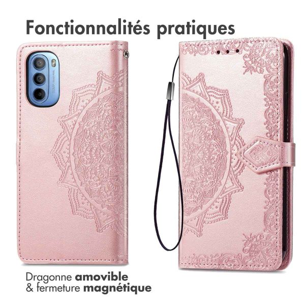 iMoshion Etui de téléphone portefeuille Mandala Motorola Moto G14 - Rose Dorée