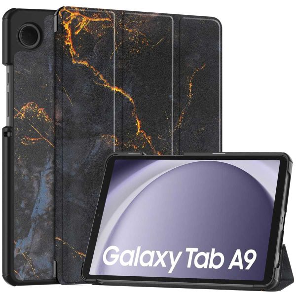 imoshion Coque tablette Design Samsung Galaxy Tab A9 8.7 pouces - Black Marble