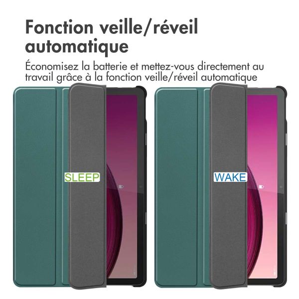 iMoshion Coque tablette Trifold Lenovo Tab M10 5G - Vert foncé