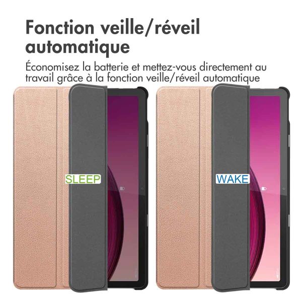 imoshion Coque tablette Trifold Lenovo Tab M10 5G - Rose Dorée