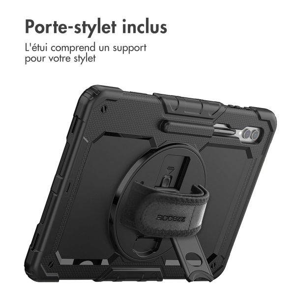 Accezz Coque arrière robuste avec bandoulière Samsung Galaxy Tab S9 Ultra 14.6 pouces - Noir