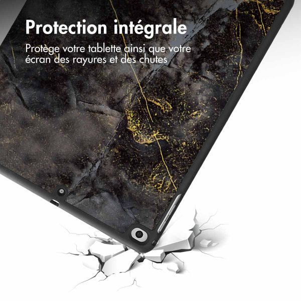 iMoshion Coque tablette Trifold iPad 6 (2018) 9.7 pouces / iPad 5 (2017) 9.7 pouces / Air 2 (2014) / Air 1 (2013) - Black Marble