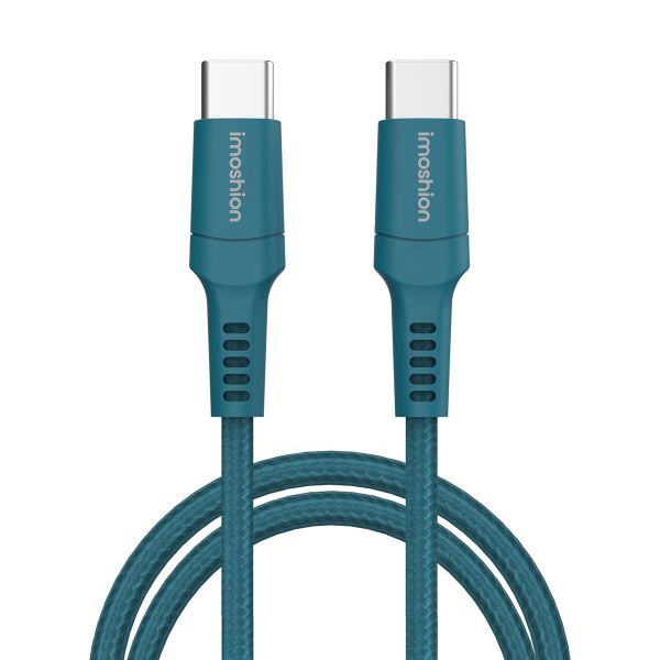 iMoshion Braided USB-C vers câble USB-C - 2 mètre - Bleu foncé