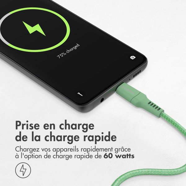 iMoshion Braided USB-C vers câble USB-C - 1 mètre - Vert