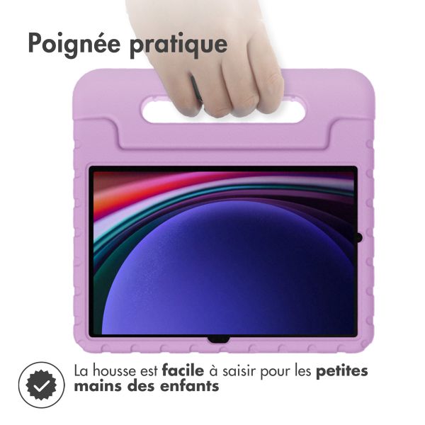 imoshion Coque kidsproof avec poignée Samsung Galaxy Tab S9 11.0 pouces / Tab S9 FE 10.9 pouces - Lila