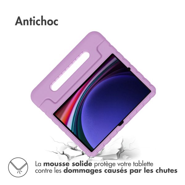 imoshion Coque kidsproof avec poignée Samsung Galaxy Tab S9 11.0 pouces / Tab S9 FE 10.9 pouces - Lila