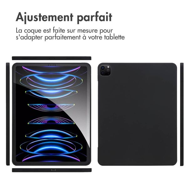 Accezz Coque Liquid Silicone avec porte-stylet iPad Pro 12.9 (2022) / Pro 12.9 (2021) / Pro 12.9 (2020) - Noir