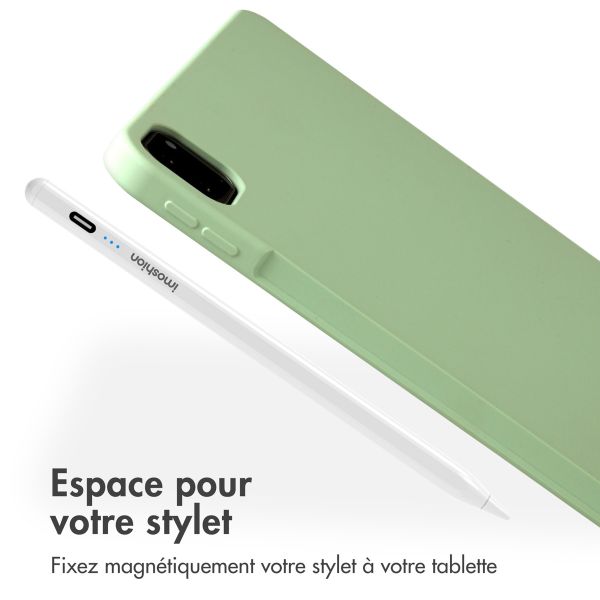 Accezz Coque Liquid Silicone avec porte-stylet iPad Pro 12.9 (2022) / Pro 12.9 (2021) / Pro 12.9 (2020) - Vert clair