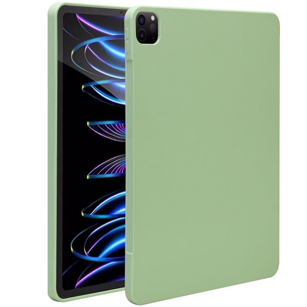 Accezz Coque Liquid Silicone avec porte-stylet iPad Pro 12.9 (2022) / Pro 12.9 (2021) / Pro 12.9 (2020) - Vert clair