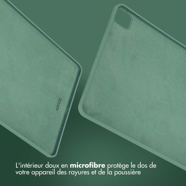 Accezz Coque Liquid Silicone avec porte-stylet iPad Pro 12.9 (2022) / Pro 12.9 (2021) / Pro 12.9 (2020) - Vert foncé