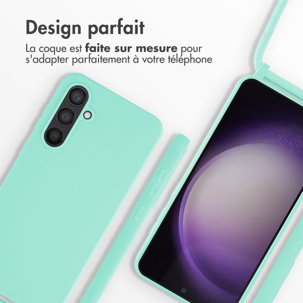 iMoshion Coque en silicone avec cordon Samsung Galaxy S23 FE - Vert menthe