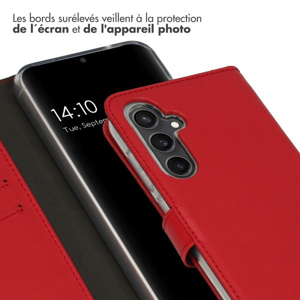 Selencia Étui de téléphone portefeuille en cuir véritable Samsung Galaxy S23 FE - Rouge