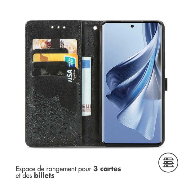 imoshion Etui de téléphone portefeuille Mandala Oppo Reno 10 / 10 Pro - Noir