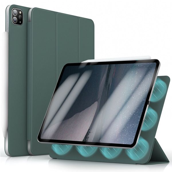 imoshion Magnetic etui de téléphone portefeuille iPad Pro 12.9 (2020/2021/2022) - Vert foncé