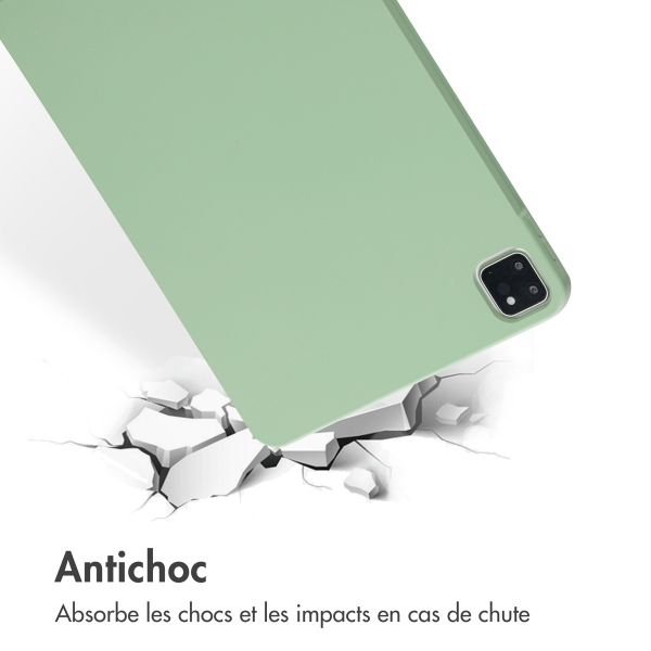 Accezz Coque Liquid Silicone avec porte-stylet iPad Pro 11 (2018/2020/2021/2022) - Vert clair