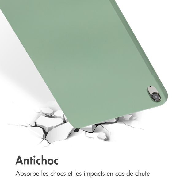 Accezz Coque Liquid Silicone avec porte-stylet iPad Air 11 pouces (2024) M2 / Air 5 (2022) / Air 4 (2020) - Vert clair