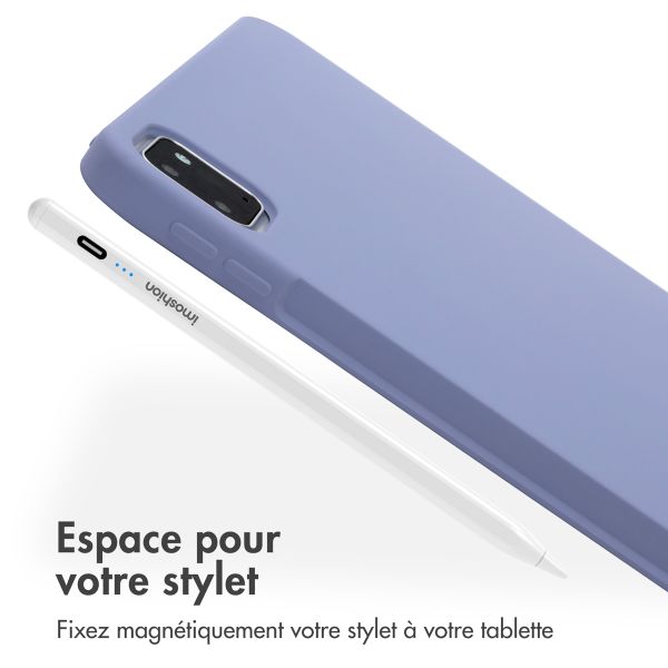 Accezz Coque Liquid Silicone avec porte-stylet iPad Pro 11 (2018/2020/2021/2022) - Lila