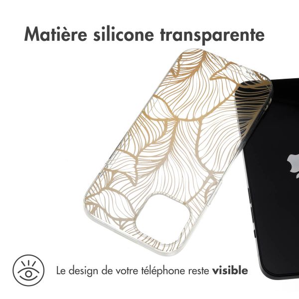 iMoshion Coque Design iPhone 15 - Golden Leaves