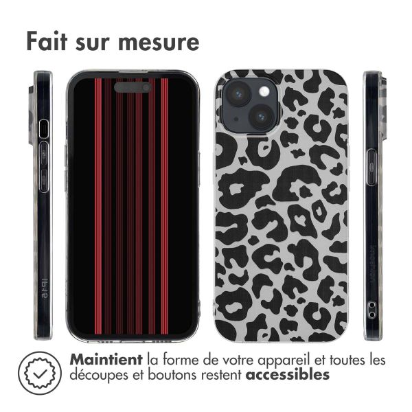 iMoshion Coque Design iPhone 15 - Leopard / Noir