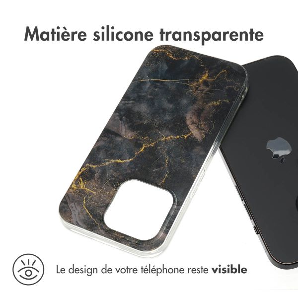 iMoshion Coque Design iPhone 15 Pro - Black Marble