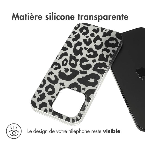 iMoshion Coque Design iPhone 15 Pro - Leopard / Noir